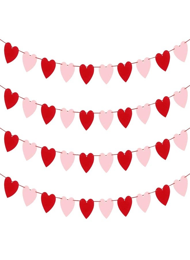 Festiko®Valentines Day Decoration-Valentine's Day Decor Heart Banner Pink&Red Pack of 40 NO Valentine's Day Heart Garland for Valentines Day Anniversary Wedding Party Supplies - Image 1
